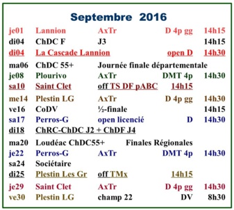 CALENDRIER TRÉGOR 2016