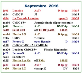 CALENDRIER TRÉGOR 2016 CALENDRIER TRÉGOR 2016