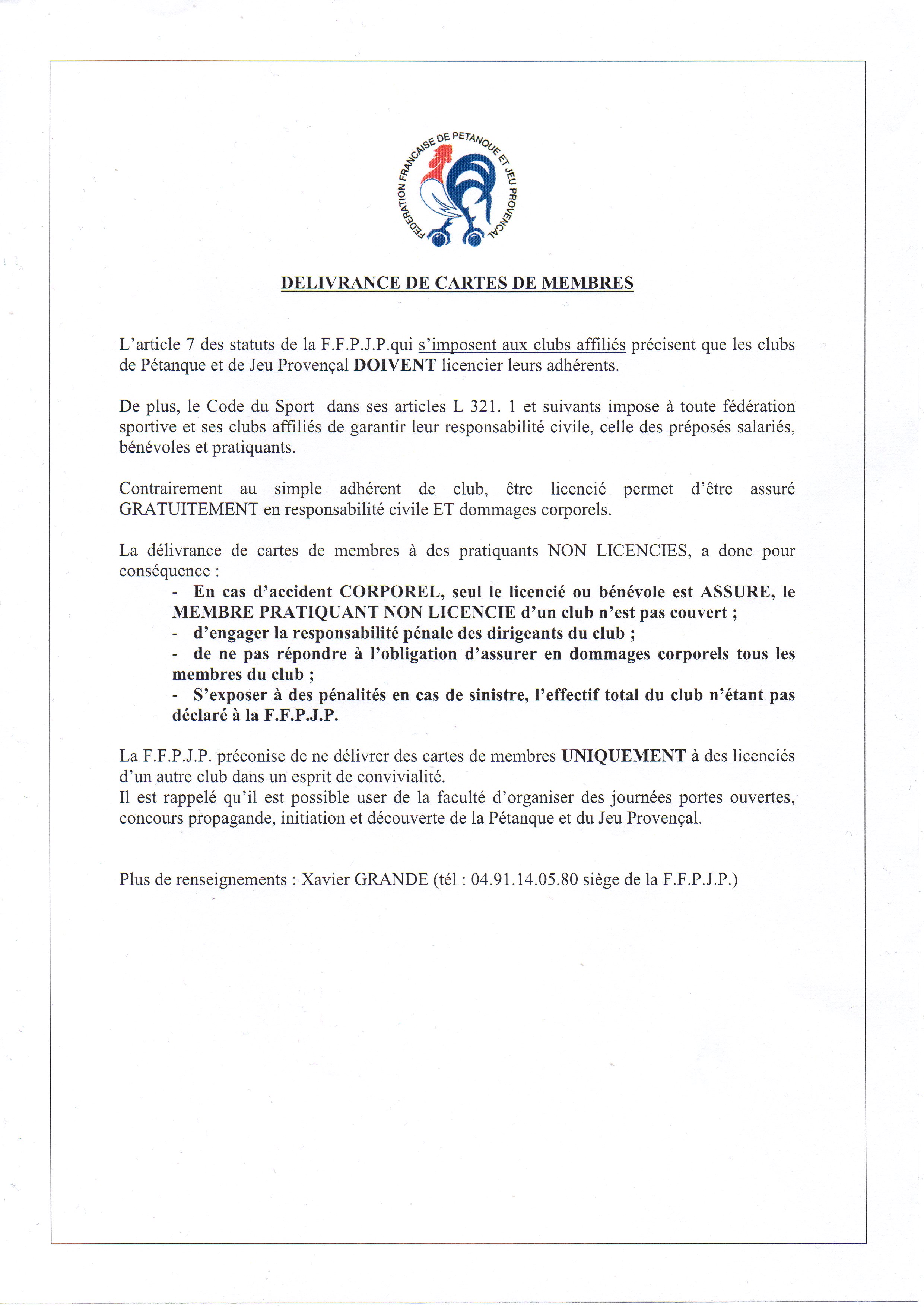 POUR INFORMATION POUR INFORMATION