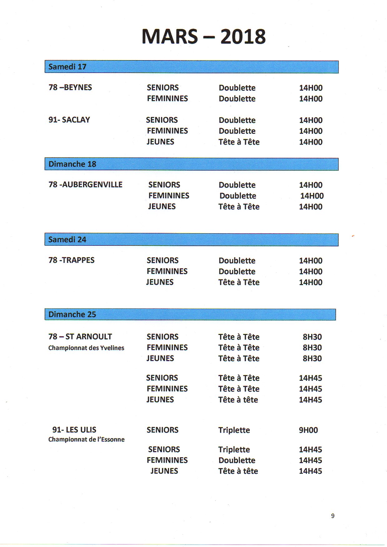EN ATTENDANT LE CALENDRIER FFST (2 PAGES) EN ATTENDANT LE CALENDRIER FFST (2 PAGES)
