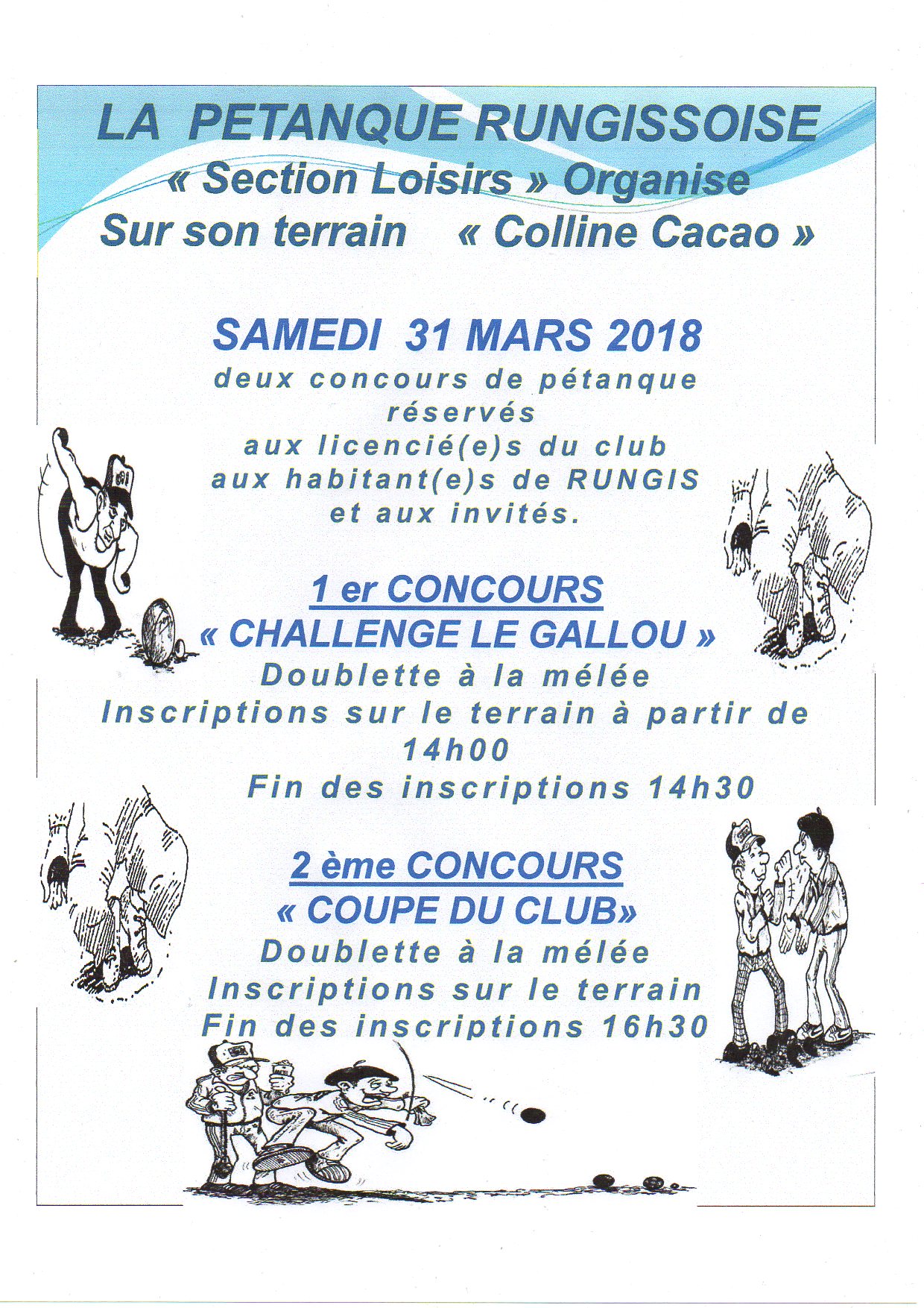 CONCOURS DU 31 MARS 2018