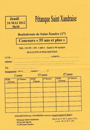concours vétèrans  "55ans et plus"