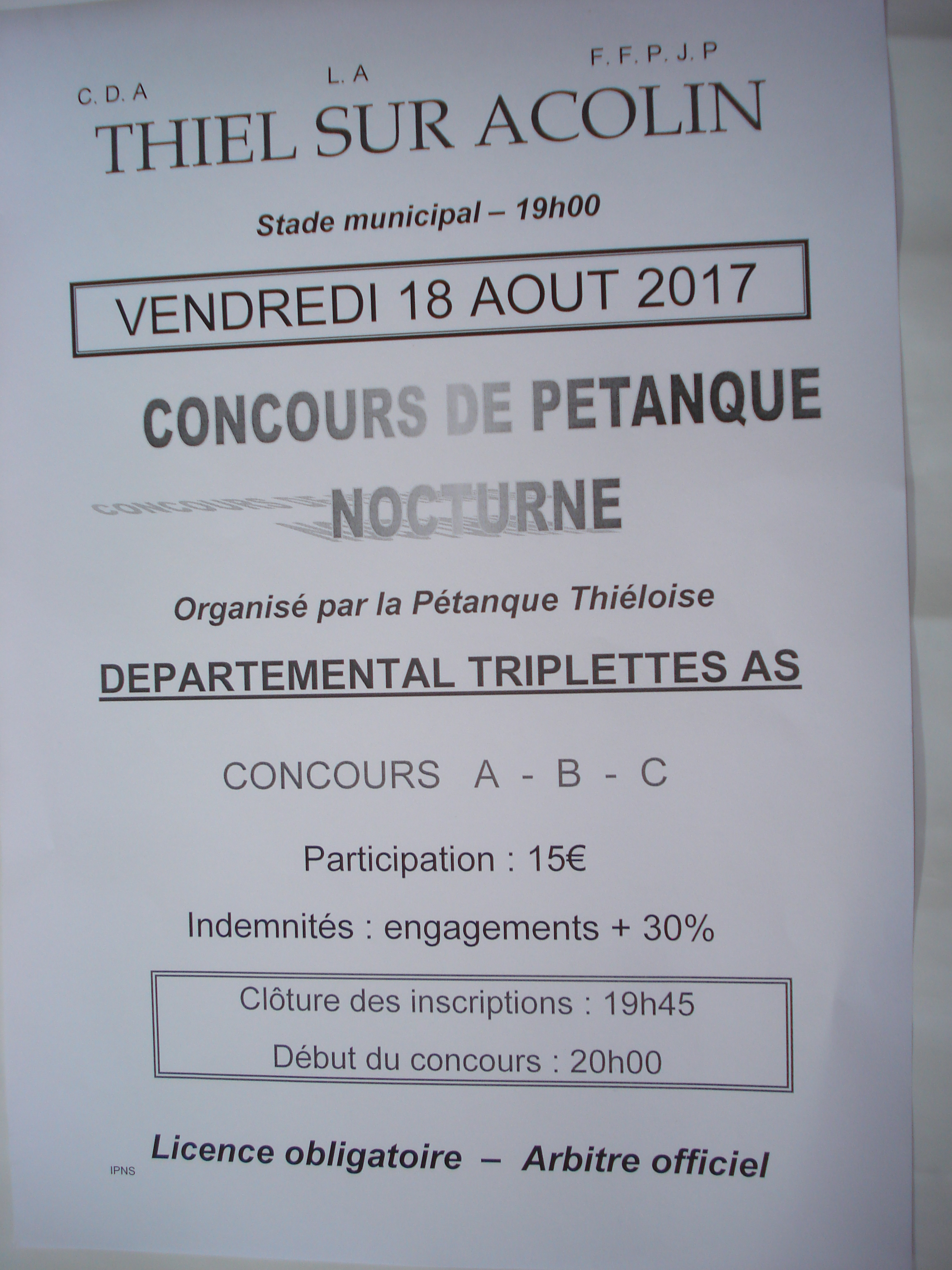 DERNIER "QUALIFICATIF AS " VENDREDI 18 AOUT (NOCTURNE 20H) DERNIER "QUALIFICATIF AS " VENDREDI 18 AOUT (NOCTURNE 20H)