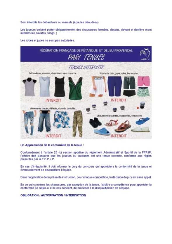 Réglement tenue. Réglement tenue.