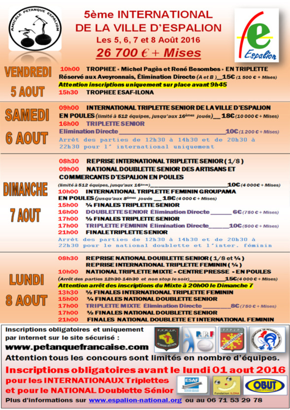 National d'Espalion 2016. National d'Espalion 2016.