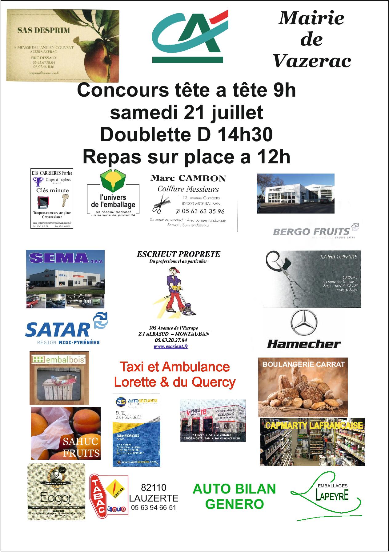 Concours samedi 21/07/2018.