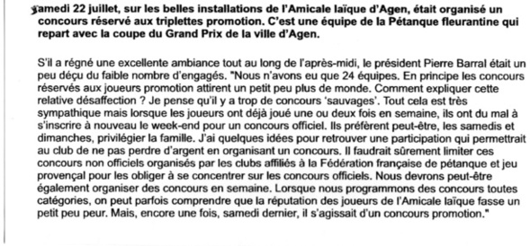 Concours amicale laique d'Agen