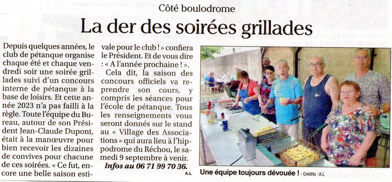 articles presse soirées grillades