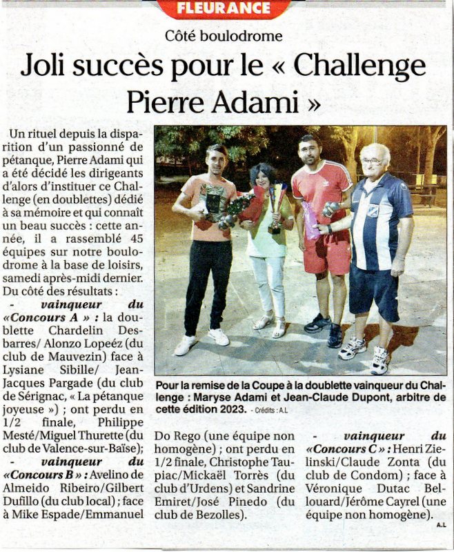Chalenge Pierre Adami 2023 Chalenge Pierre Adami 2023