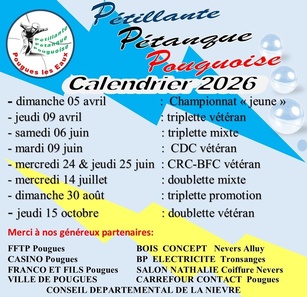 Calendrier Pétillante Pouguoise 2026 Calendrier Pétillante Pouguoise 2026