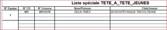 Derniers championnats Ain Sénior Triplette mixtes et Jeunes tête à tête.
