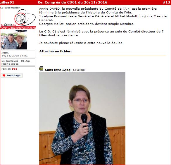 Congrès de l' Ain  26 Nov et 18 Décembre 2016 .  Congrès de l' Ain  26 Nov et 18 Décembre 2016 .