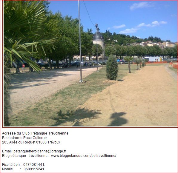 Règlement intérieur Pétanque trévoltienne.