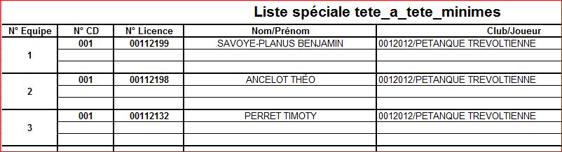 Derniers championnats Ain Sénior Triplette mixtes et Jeunes tête à tête.