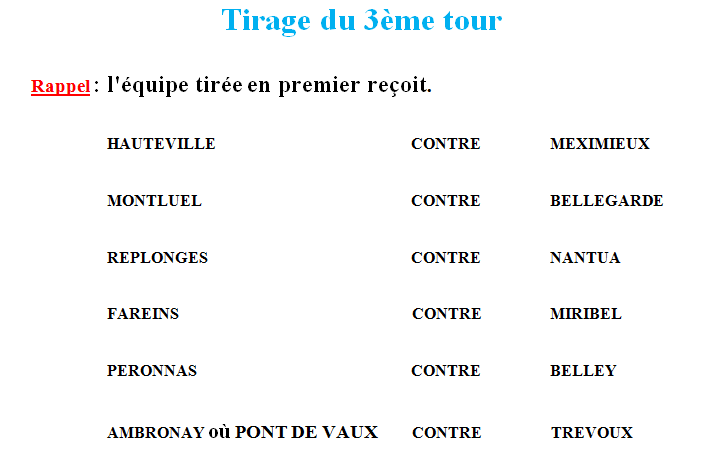 Victoire de Trévoux 1er Tour Coupe de France