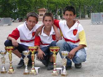 L'équipe Championne de Ligue cadet 2007 : Dylan Samara, Enzo Pédurand et Curtis Bauer
