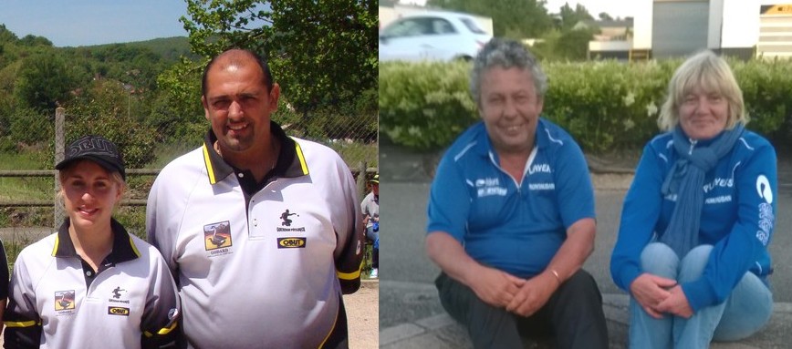 De gauche à droite : Anna Maillard - Simon Cortes (46) Champions de Ligue 2014 et Francis Linstruiseur - Patricia Boissière des Player's Montalbanais