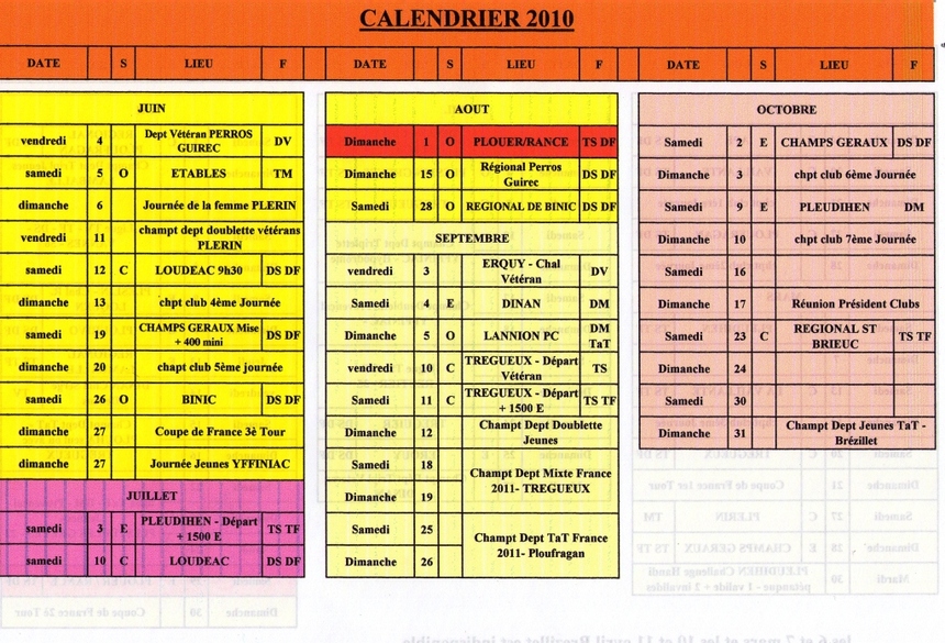calendrier 2010