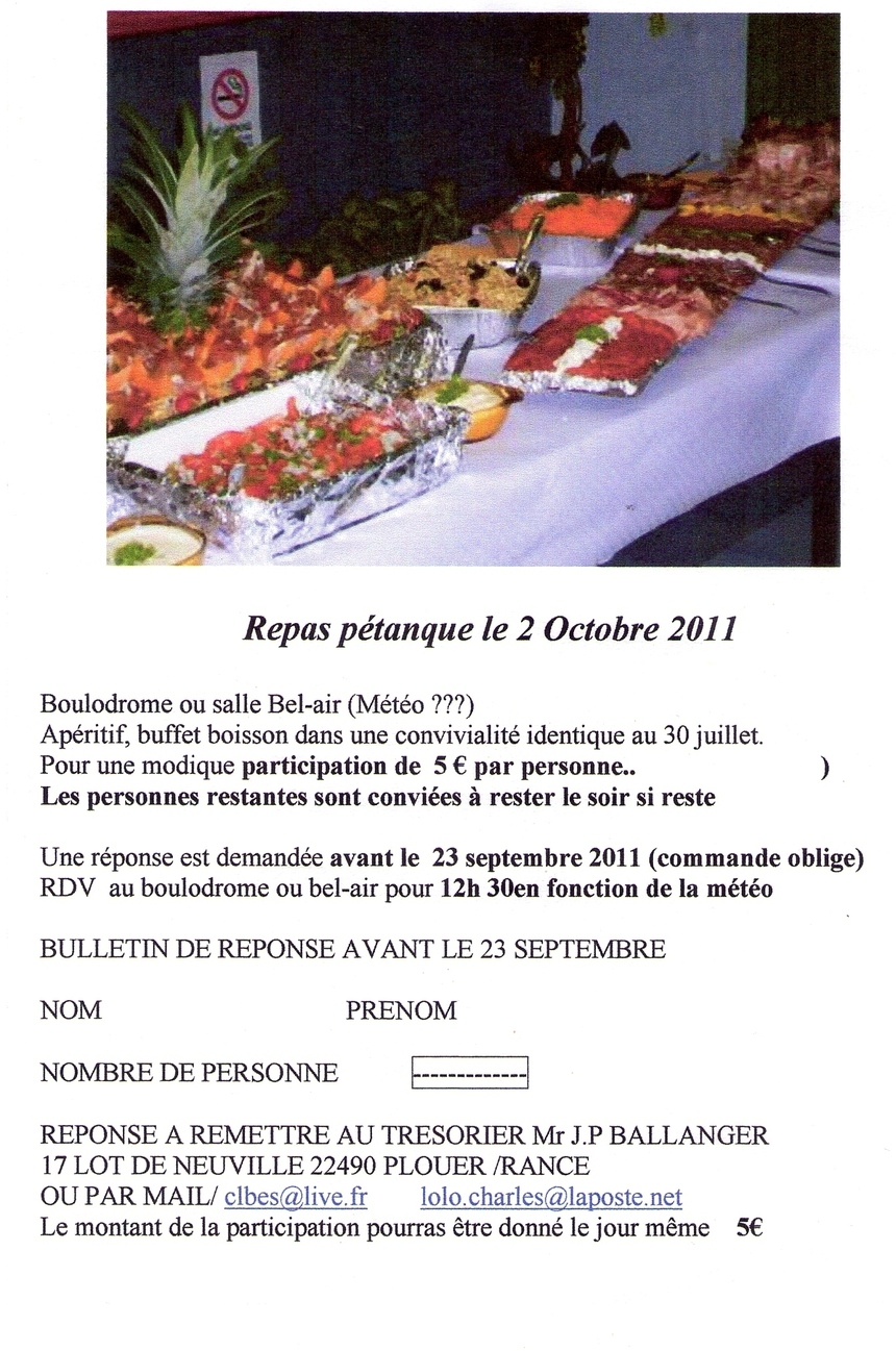 REPAS PETANQUE