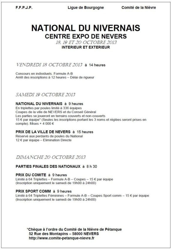 NATIONAL NIVERNAIS 2013 NATIONAL NIVERNAIS 2013