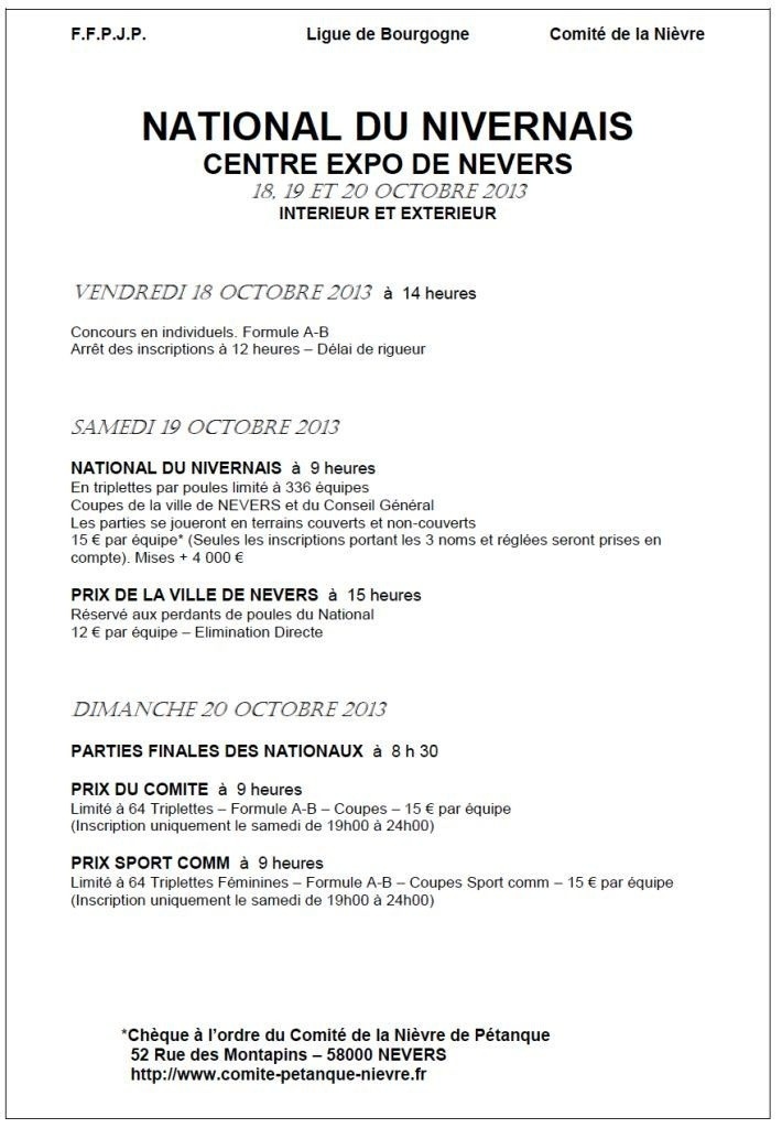 NATIONAL NIVERNAIS 2013 NATIONAL NIVERNAIS 2013