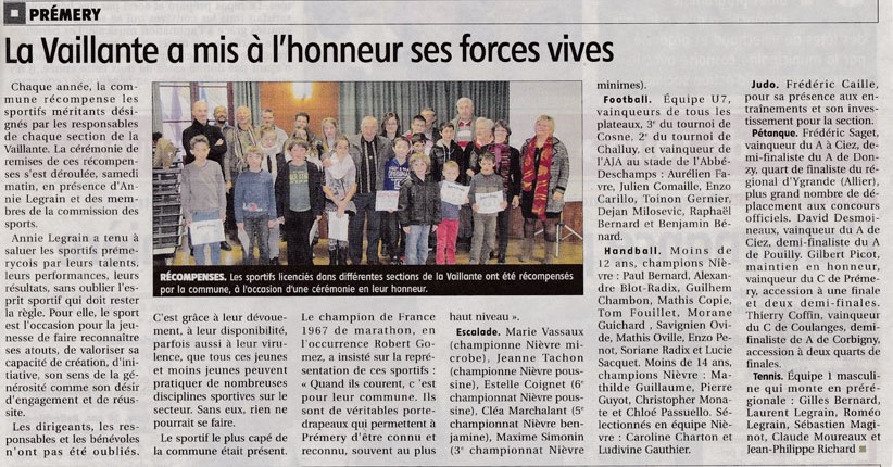 Récompense de la Vaillante Récompense de la Vaillante