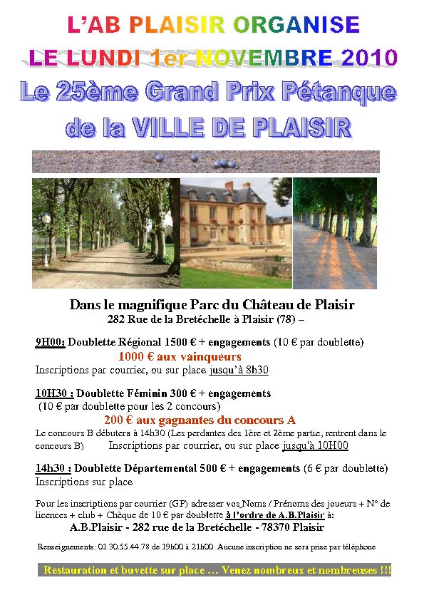 LUNDI A PLAISIR 25 ème EDITION DU GRAND PRIX DE LA VILLE ! LUNDI A PLAISIR 25 ème EDITION DU GRAND PRIX DE LA VILLE !