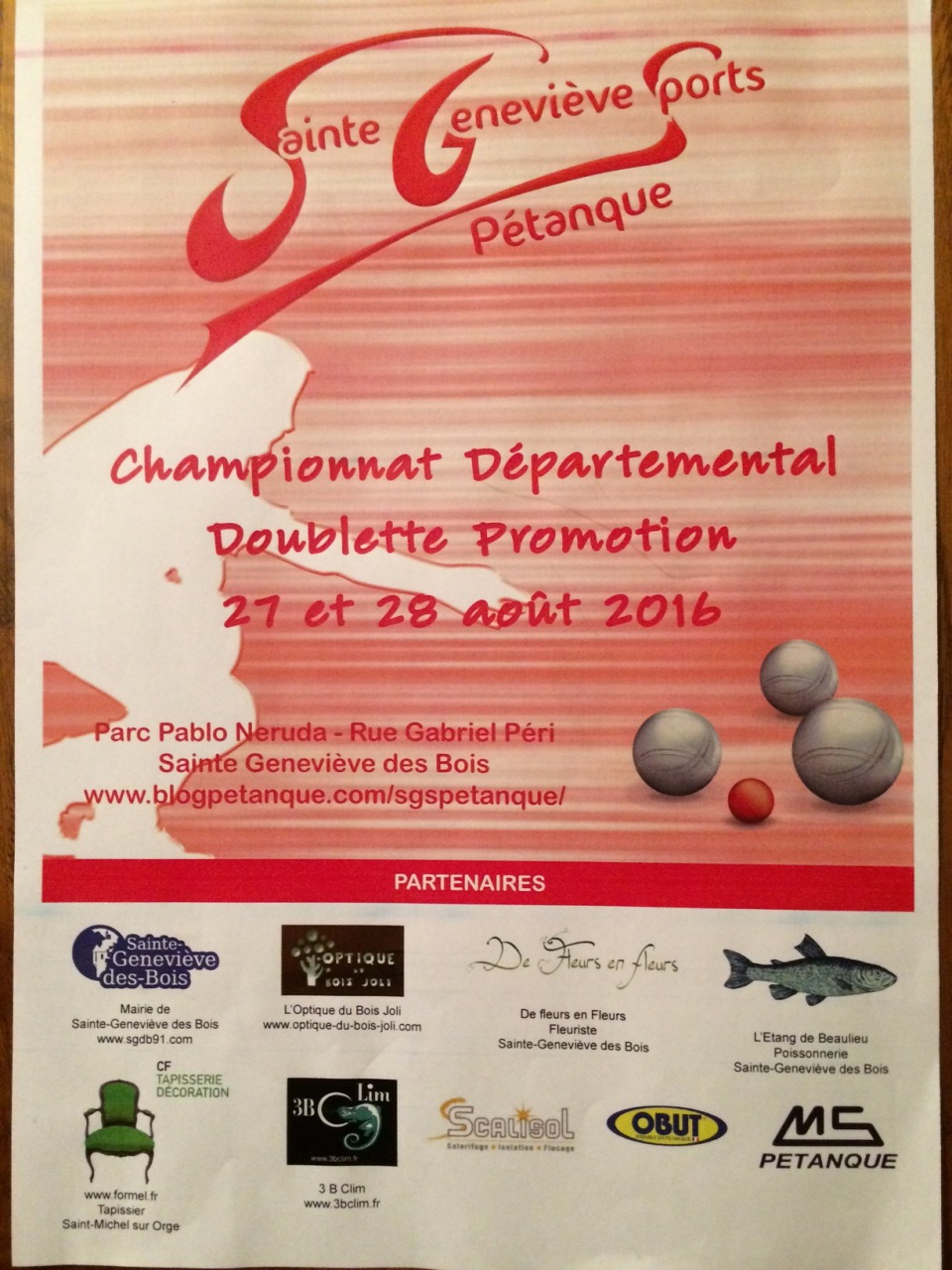 Championnat Doublette Promotion 2016 Championnat Doublette Promotion 2016