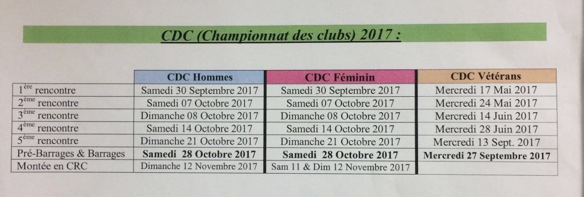 Calendrier 2017 - CDC