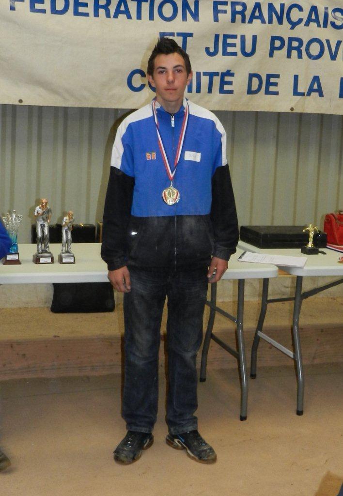 le champion de la MANCHE CADET :  : aurélien AUVRAY