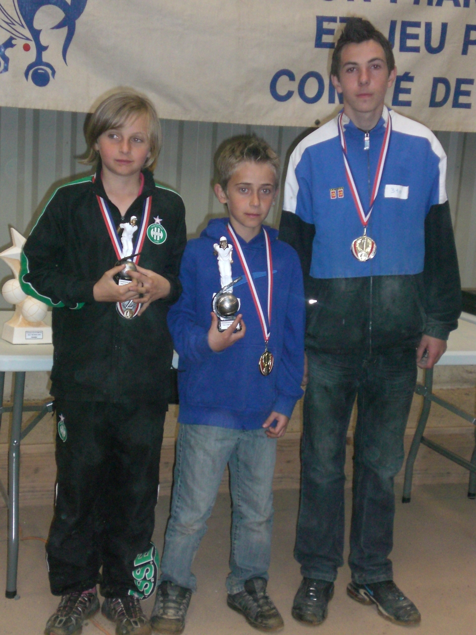 au centre: le CHAMPION de la MANCHE MINIME : mattis JOURDAN et à gauche la FINALISTE : lénnie VIVIER au centre: le CHAMPION de la MANCHE MINIME : mattis JOURDAN et à gauche la FINALISTE : lénnie VIVIER