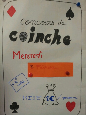CONCOURS DE COINCHE LE 8 FEVRIER CONCOURS DE COINCHE LE 8 FEVRIER