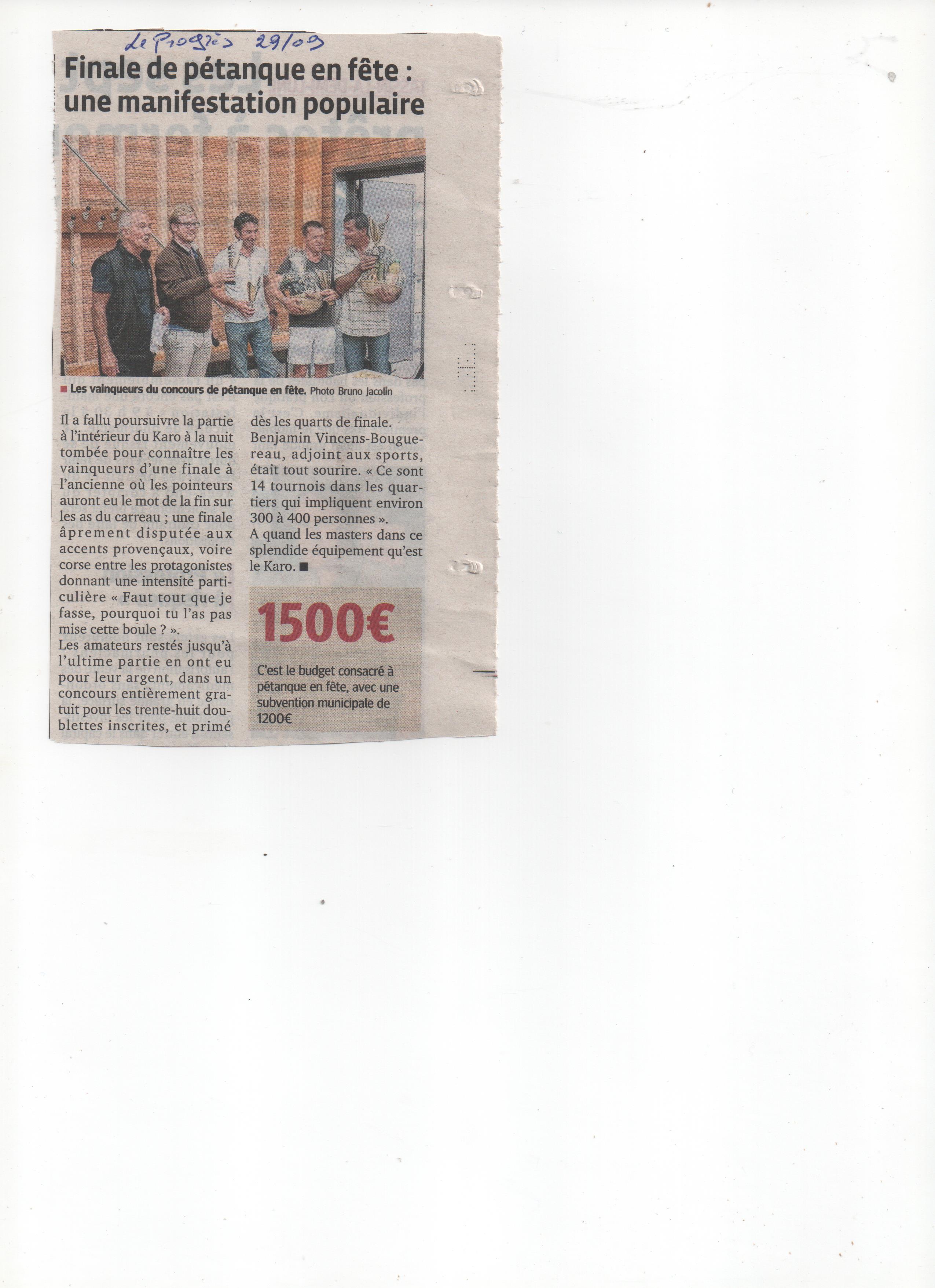 PETANQUE EN FETE LA FINALE PETANQUE EN FETE LA FINALE