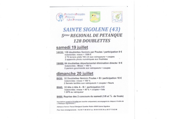 REGIONAL DE PETANQUE REGIONAL DE PETANQUE