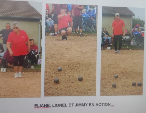 ELIANE, LIONEL ET JIMMY SE QUALIFIENT AU CHAMPIONNAT D'ALLIER TRIPLETTE MIXTE PUIS S'INCLINENT EN POULE
