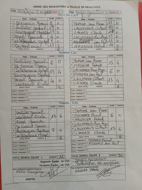 UNE VICTOIRE ET 2 DÉFAITES POUR LES VÉTÉRANS EN CHAMPIONNAT DES CLUBS UNE VICTOIRE ET 2 DÉFAITES POUR LES VÉTÉRANS EN CHAMPIONNAT DES CLUBS