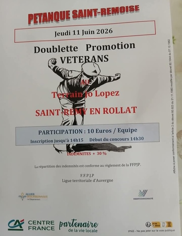 DOUBLETTE PROMOTION VÉTÉRAN - JEUDI 11 JUIN 2026