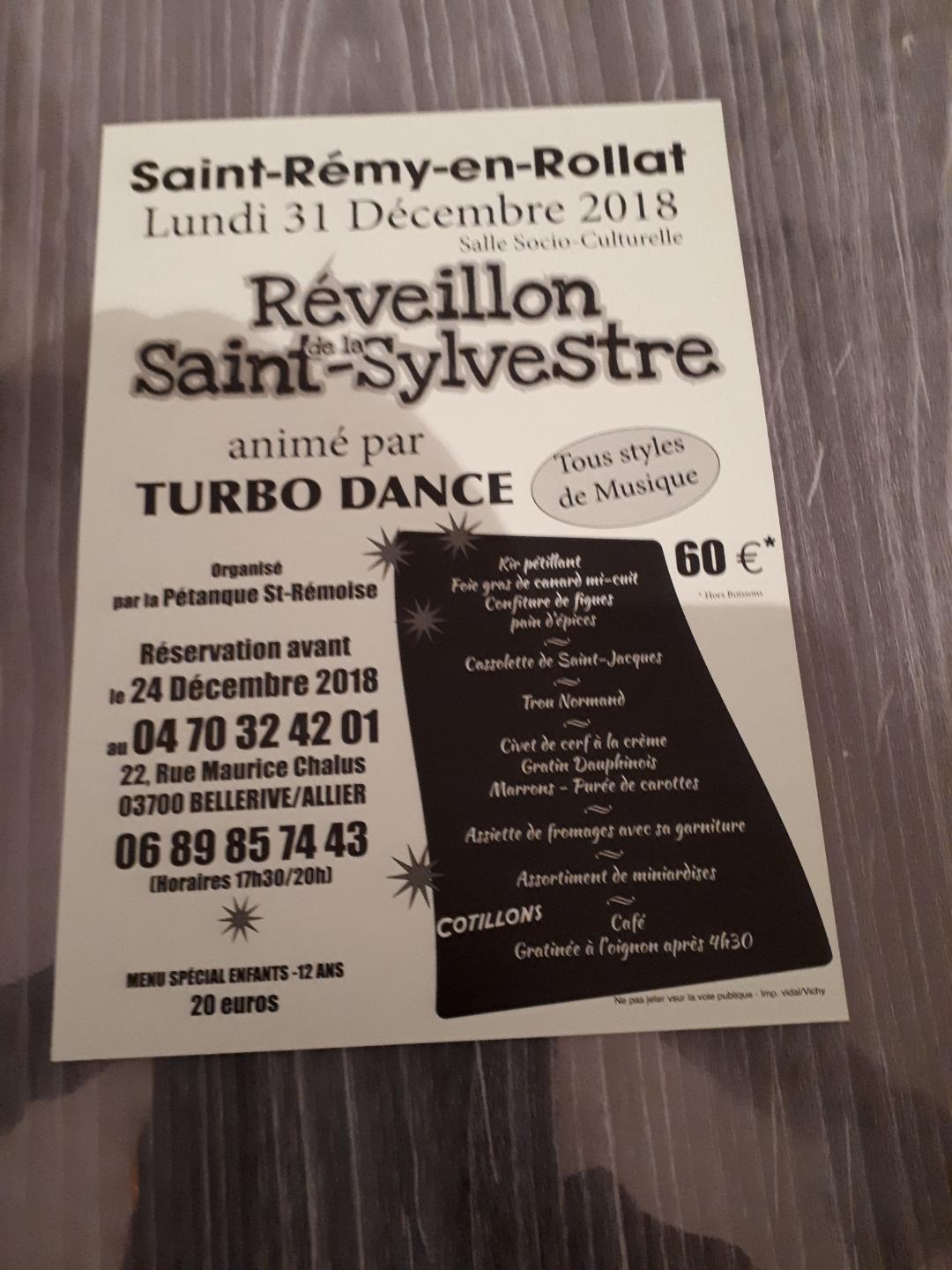 REVEILLON DE LA SAINT SYLVESTRE