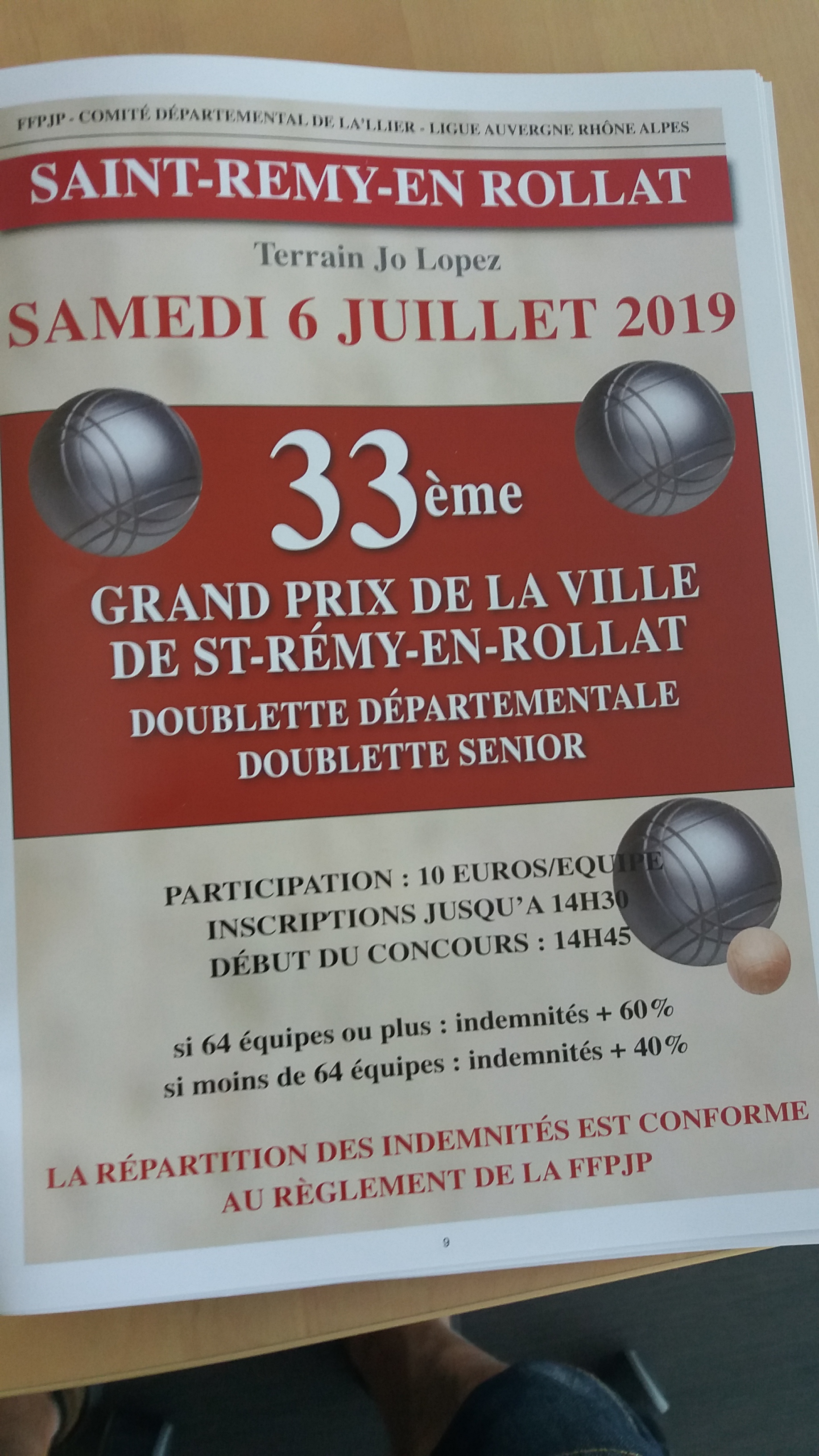 33EME GRAND PRIX DE LA VILLE DE SAINT REMY EN ROLLAT