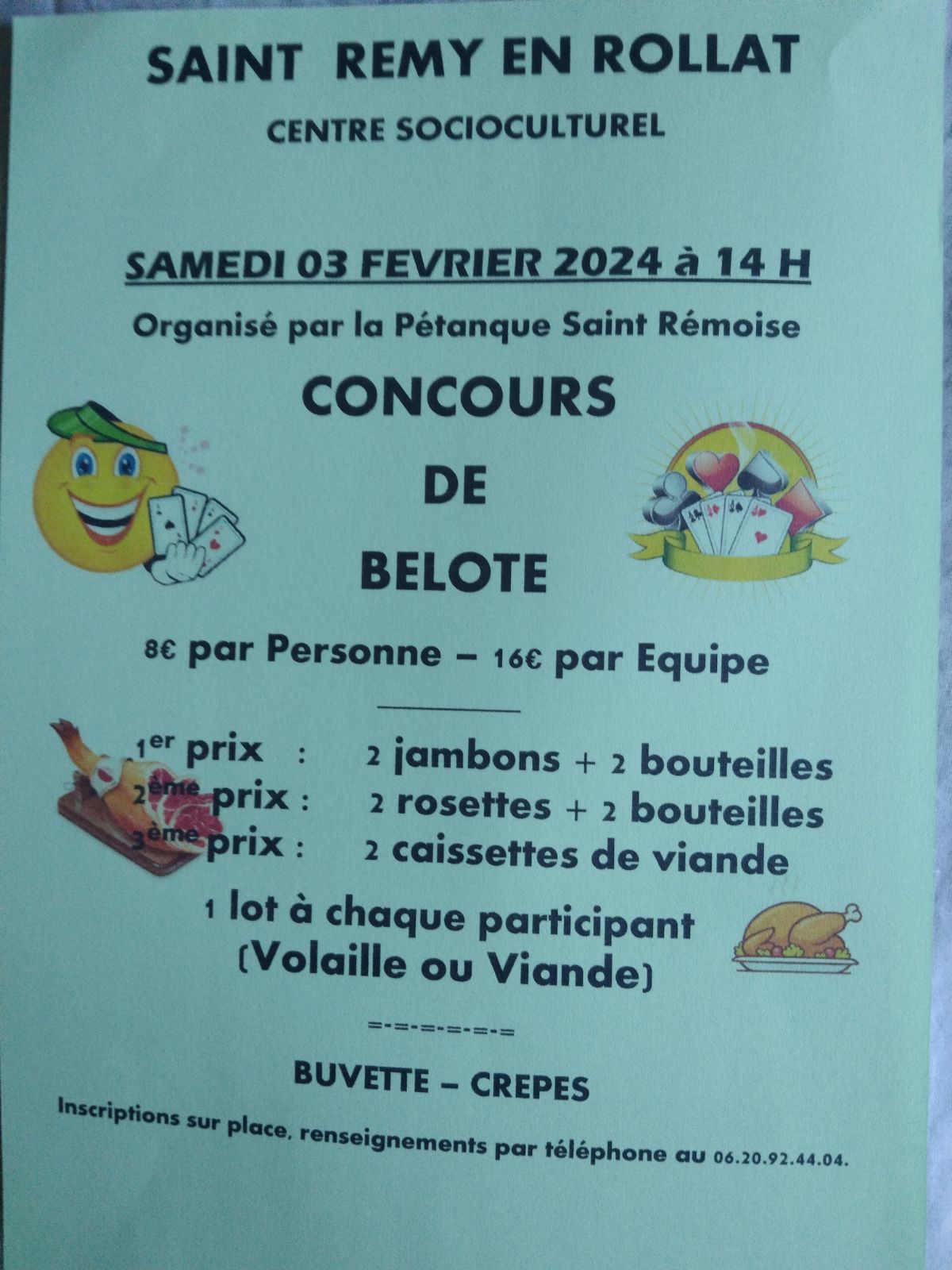 CONCOURS DE BELOTE ET VIDE DRESSING