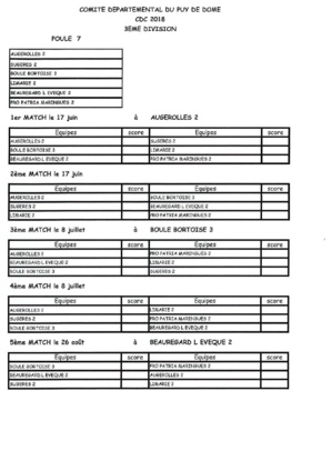 CDC OPEN LES POULES DE NOS EQUIPES