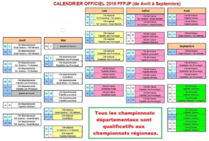CALENDRIER OFFICIEL FFPJP 2019 CALENDRIER OFFICIEL FFPJP 2019