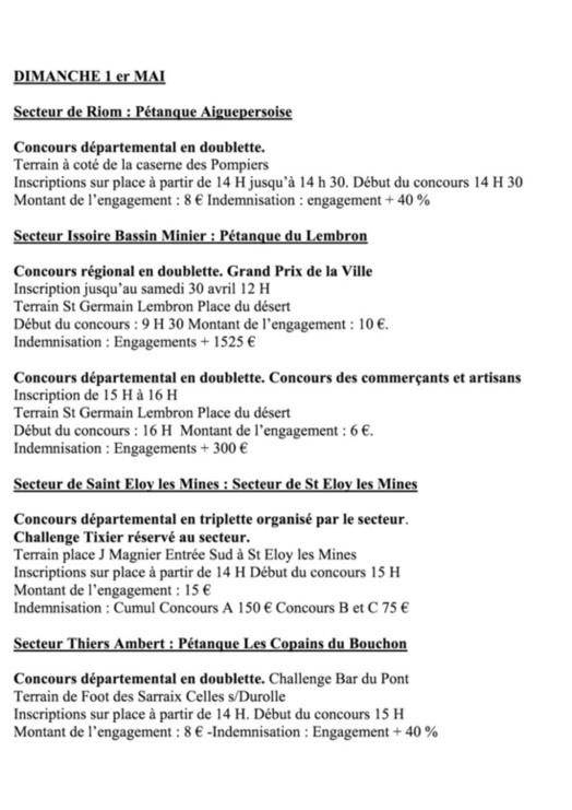 week-end du 1er MAI week-end du 1er MAI