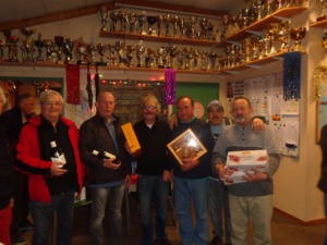 Le trio de tête, François et Pascal  (2ème), Renato et Michel (1er), Aziz et Jean-Claude (3ème)