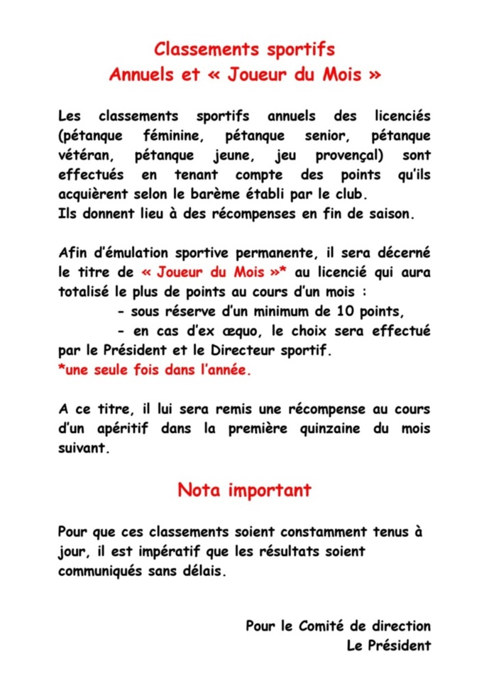 BARÈMES SPORTIFS SVCP 2024 BARÈMES SPORTIFS SVCP 2024