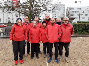 L'équipe SVCP : Christiane, Jean-Luc, Pascale, Guillaume, Isabelle (coach), Didier, David, Guy et Christian