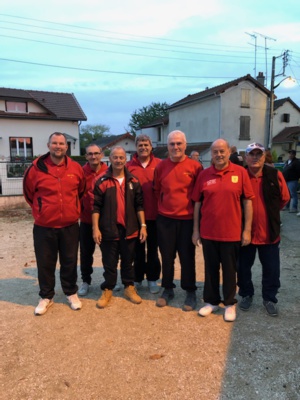 L'équipe SVCP 2 : Guillaume, Daniel, Roland, René (joueur et coach), Jean-Luc, Norbert et Jean-Marc