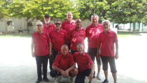 L'équipe SVCP championne de CDC3 2023. Debout : Angelo, Michel, William, Didier, Mourad, Michel et Gilles. Accroupis : Jean-Luc et Richard (coach)