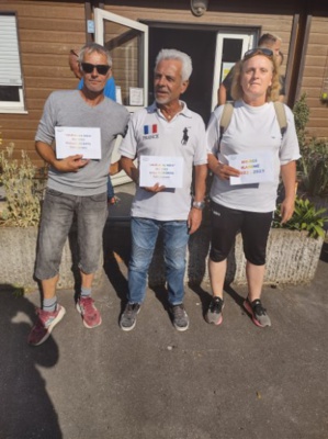 Les "Joueurs du Mouis", Rcichard Lecomte et Gilles Zebrowski aux coté de Karine Bouillot