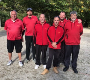 L'équipe SVCP 2 : Michel, Sébastien, Norbert, Roland, Guillaume et René (coach et joueur)